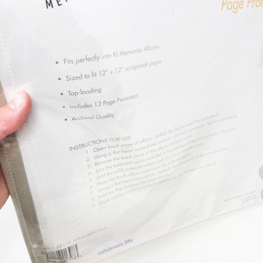 K I Memories 12" x 12" Page Protector Refills