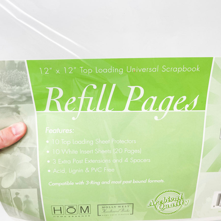 HOM 12" x 12" Top Loading Scrapbook Refill Pages