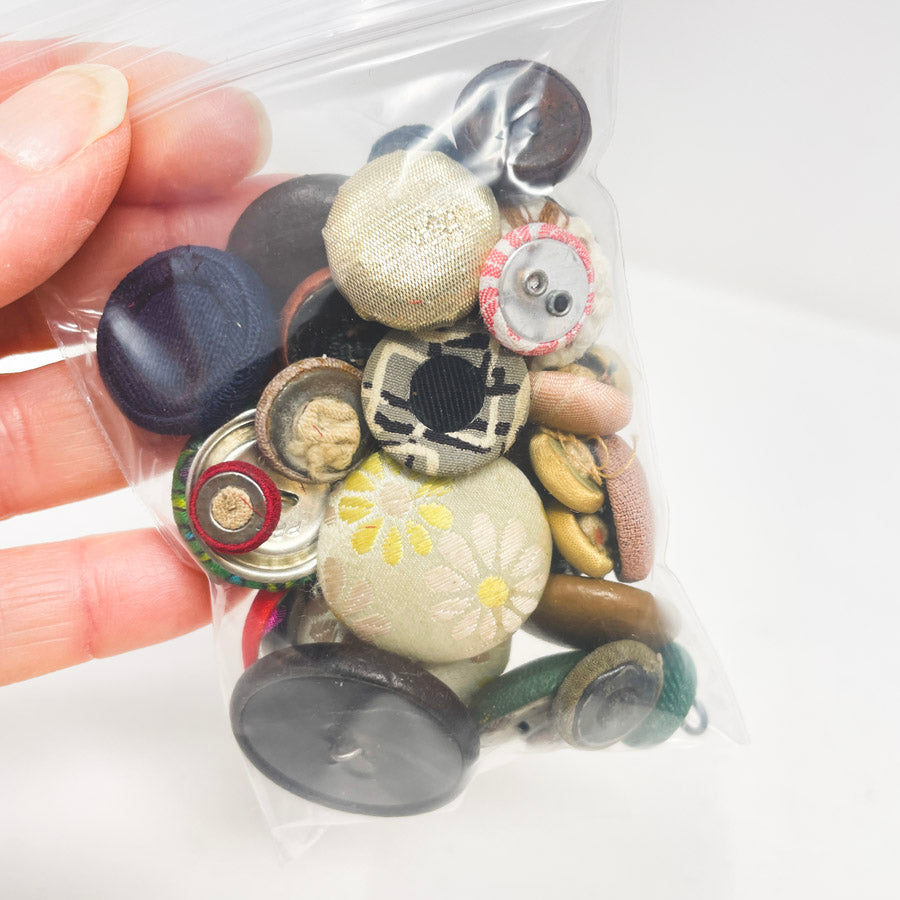 Small Bag of Fabric Covered Shank Buttons