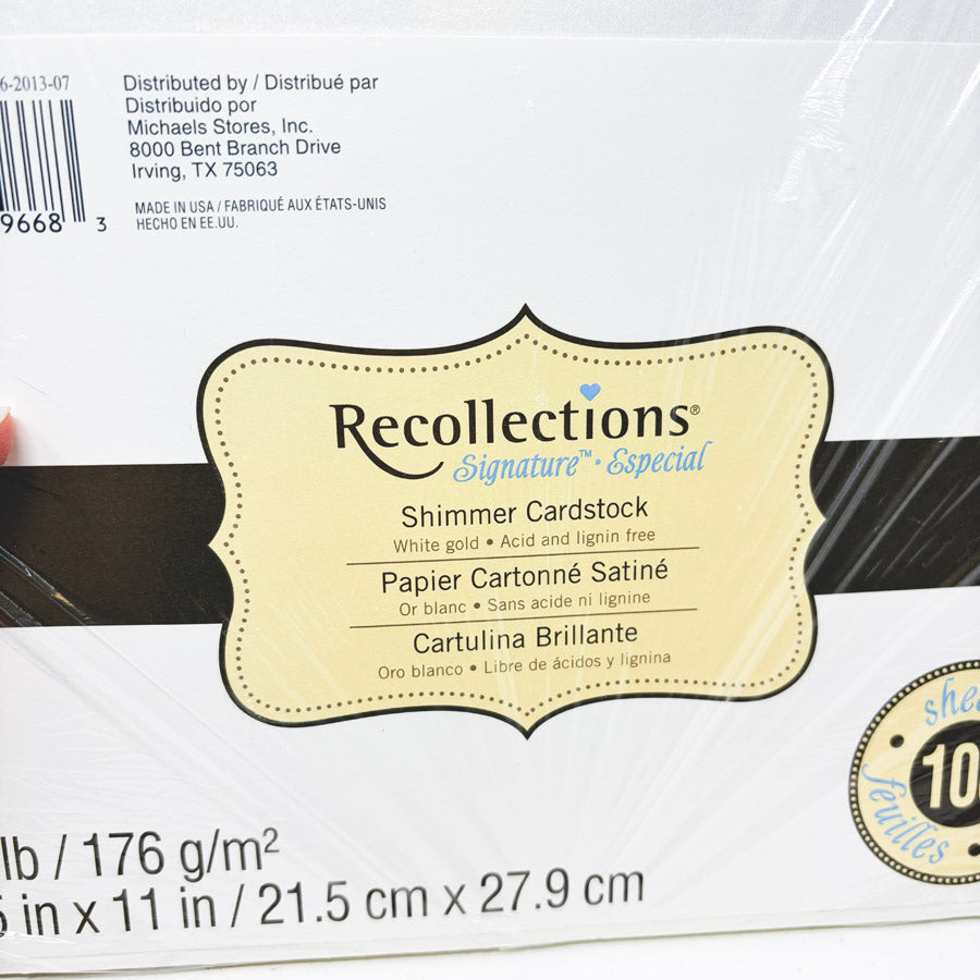 Recollections Shimmer Cardstock - White Gold