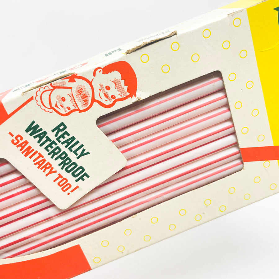Vintage Red & White Stripe Glad Straws