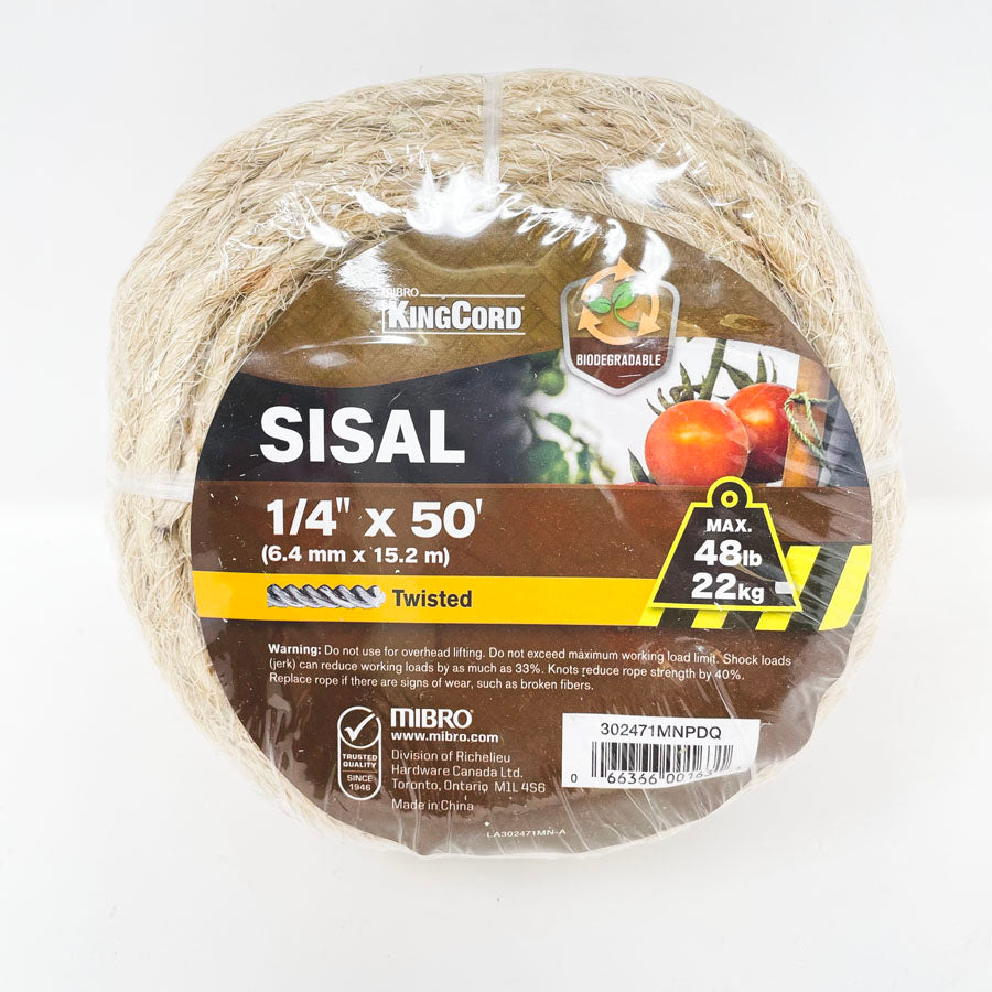 1/4" x 50' Mibro Sisal Rope