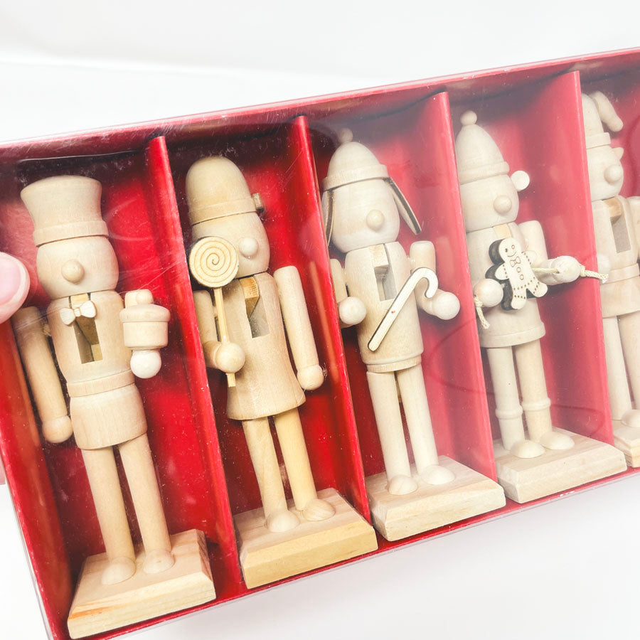 Six Mini Ready to Paint Nutcrackers by Make Market