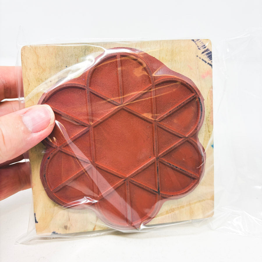 Geometric Design – Wood Back Rubber Stamp