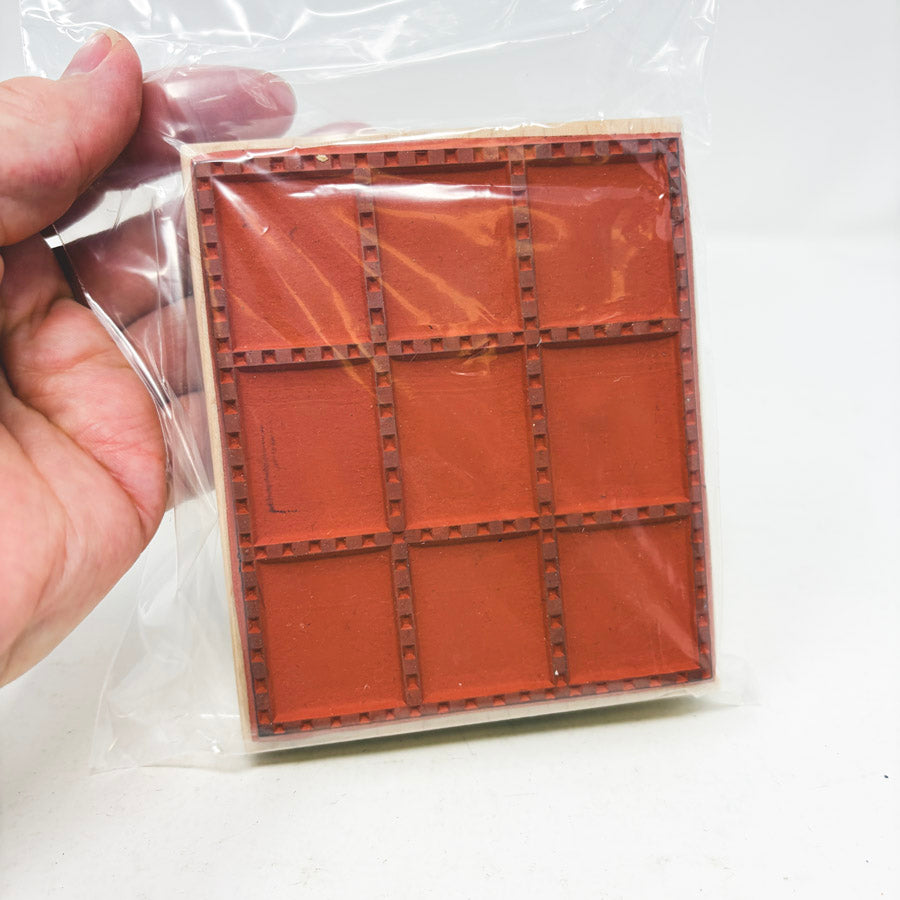 Checkered Boxes – Wood Back Rubber Stamp
