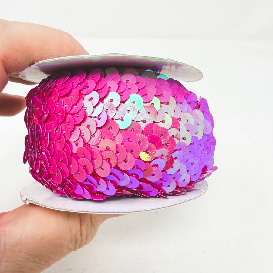 Offray Fuchsia Flat Sequin Elastic Trim