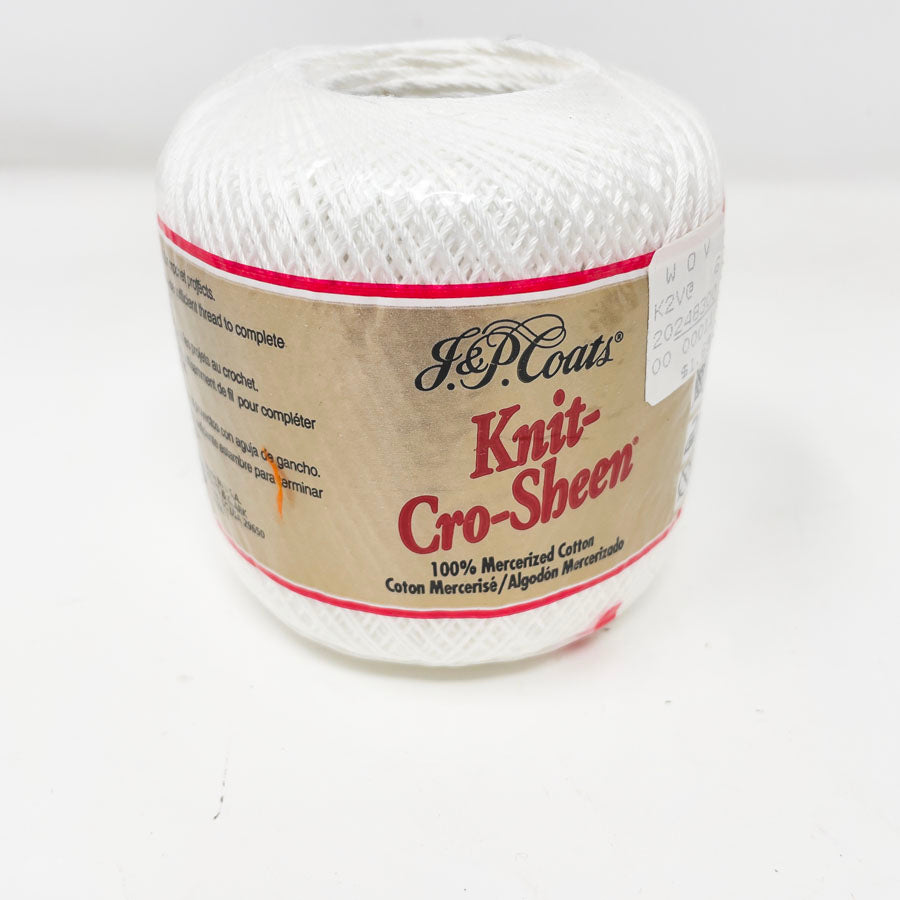 Knit-Cro-Sheen Crochet Thread - White