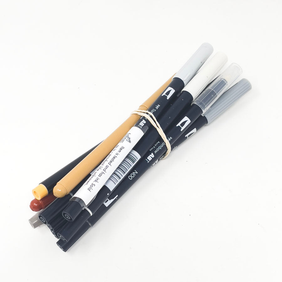 Tombow ABT Brush Tip Markers & Assort Other Marker Bundle - Set of 10