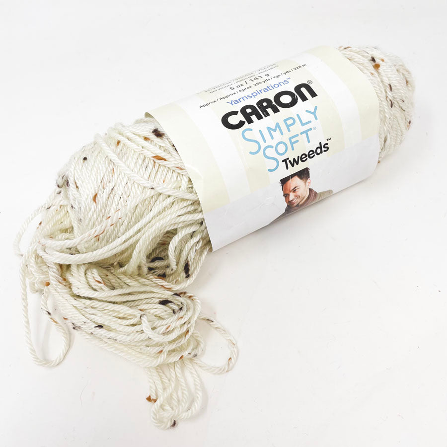 Caron Simply Soft Tweeds Yarn - Off White
