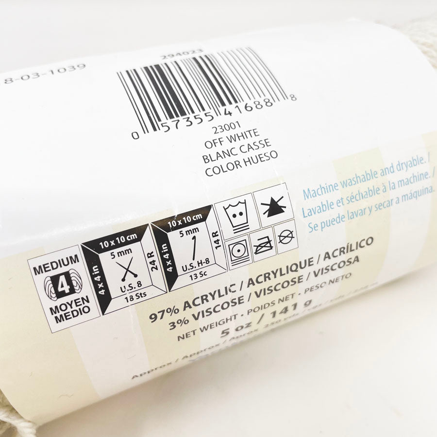 Caron Simply Soft Tweeds Yarn - Off White