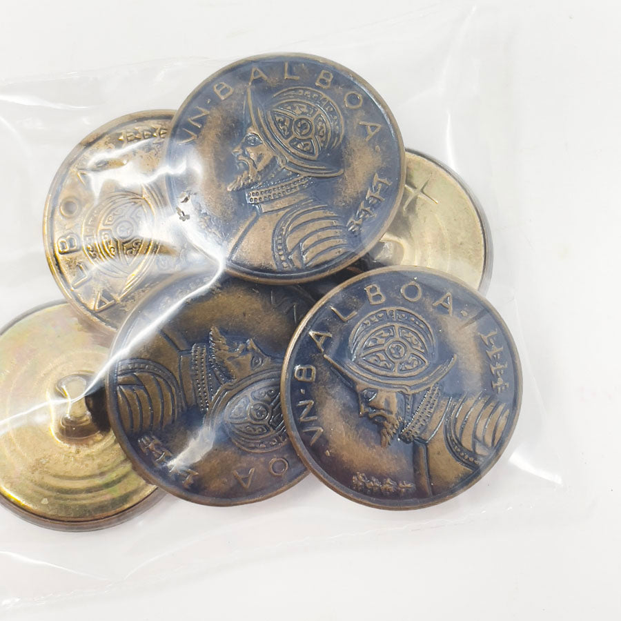 Balboa Coin Gold Buttons