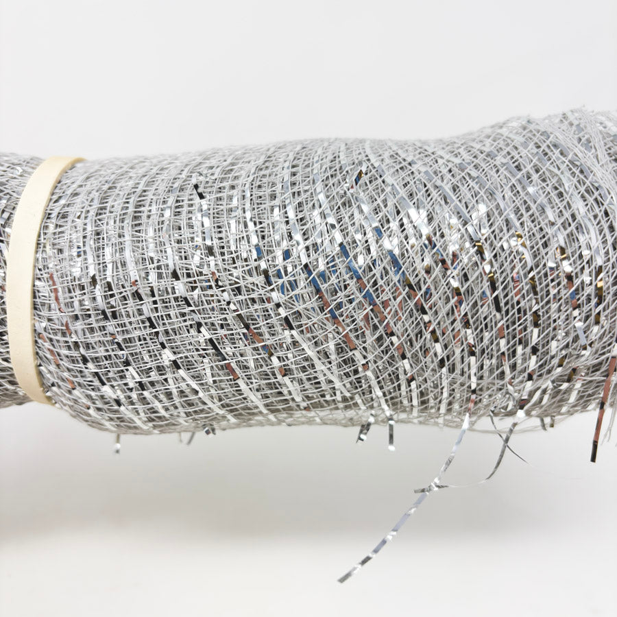 Silver Mesh and Tinsel Ribbon
