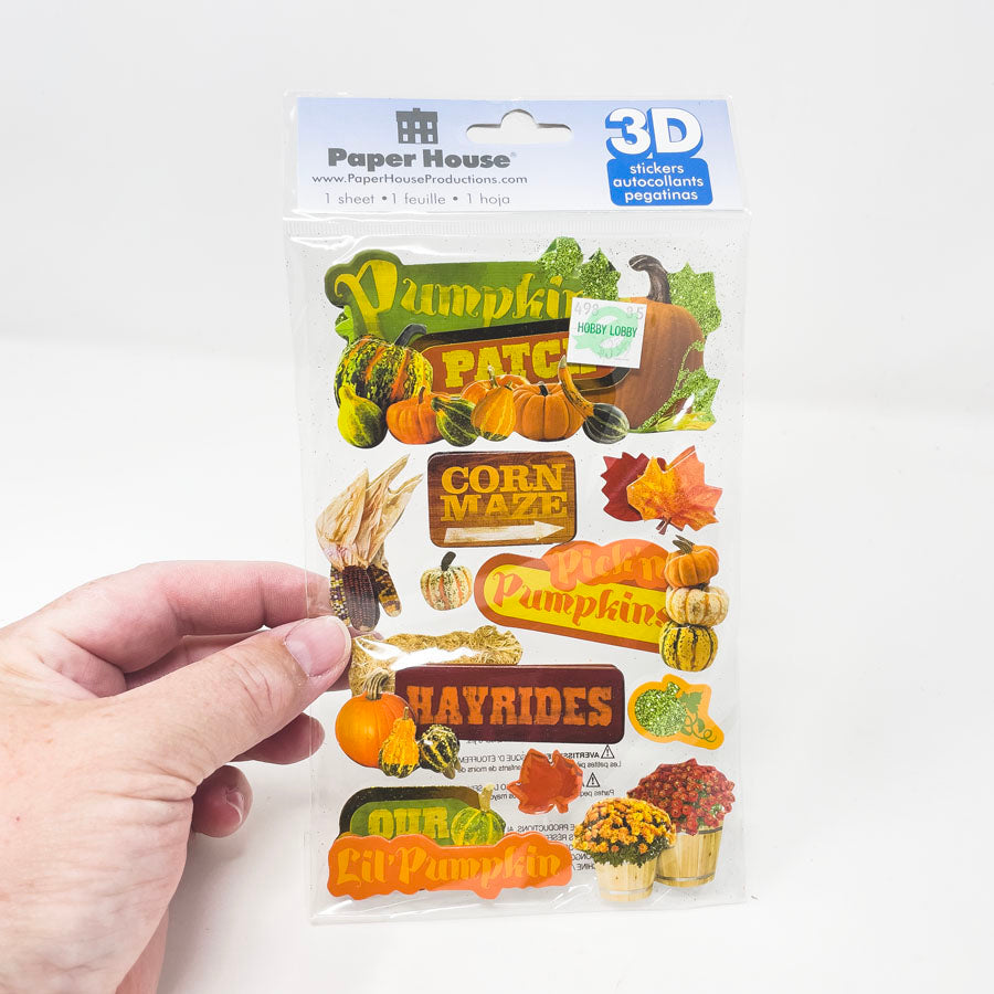 Paper House 3-D Pumpkin Patch Stickers