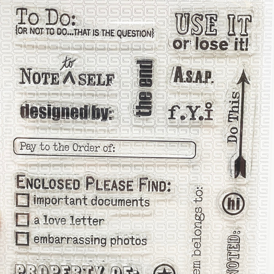 BasicGrey Clear Stamps - To Do Notes