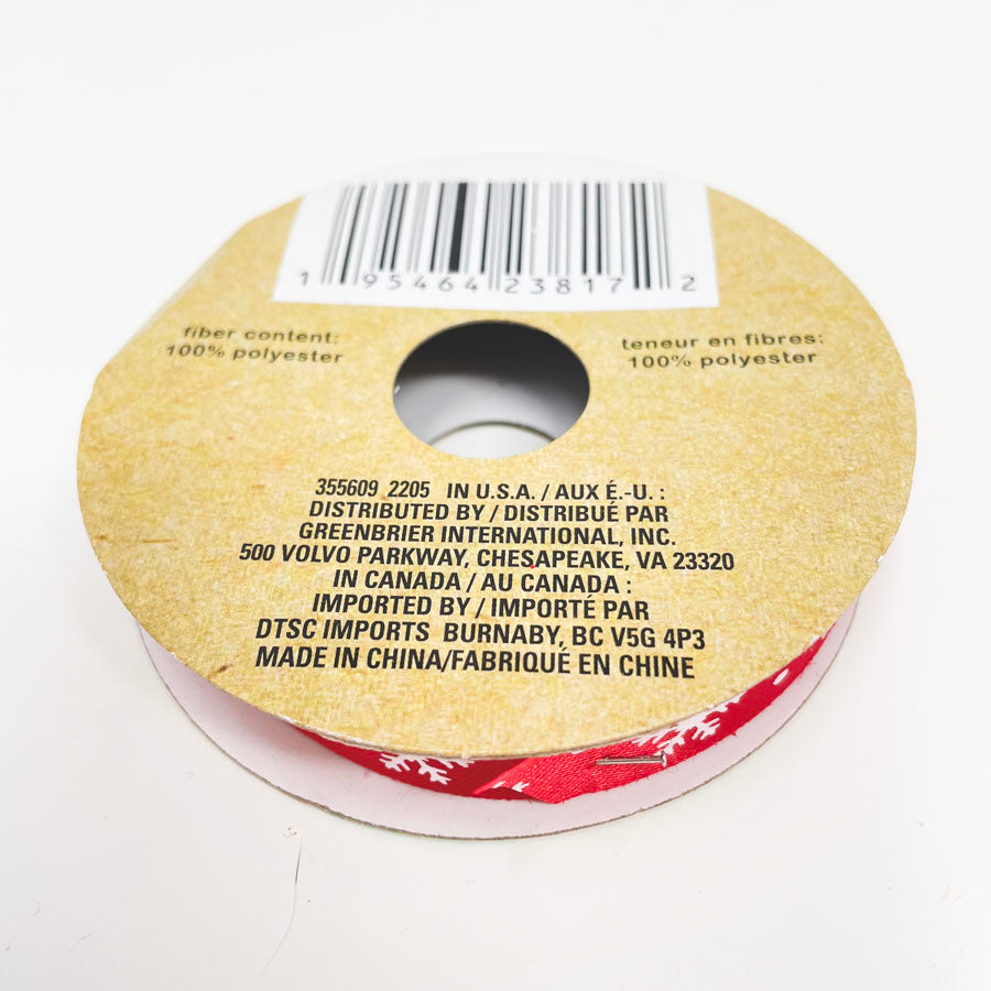 Crafter's Square Red Snowflake Dot 5/8in Ribbon