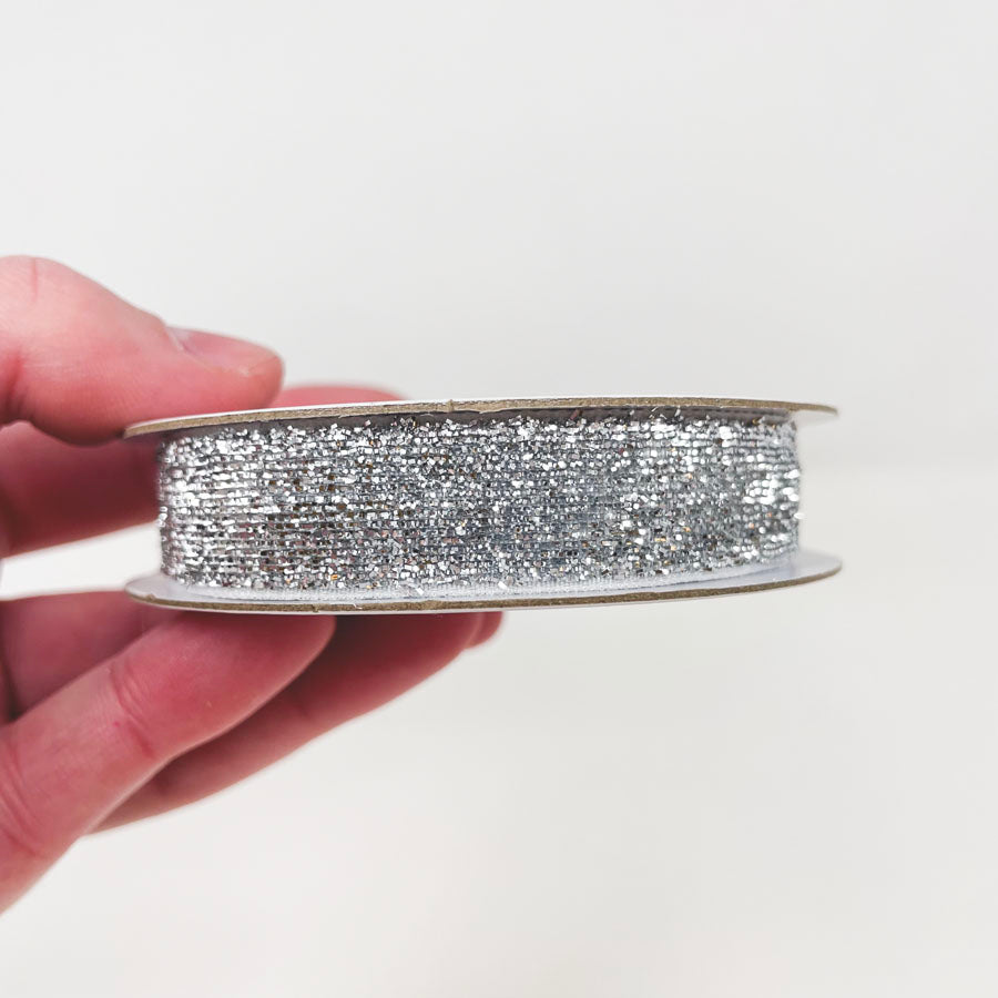 Simplicity Silver Glitter Ribbon 5/8in