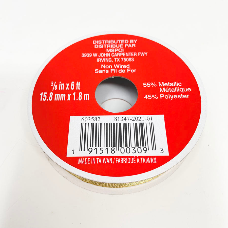 Craftsmart Gold Metallic Ribbon 5/8in