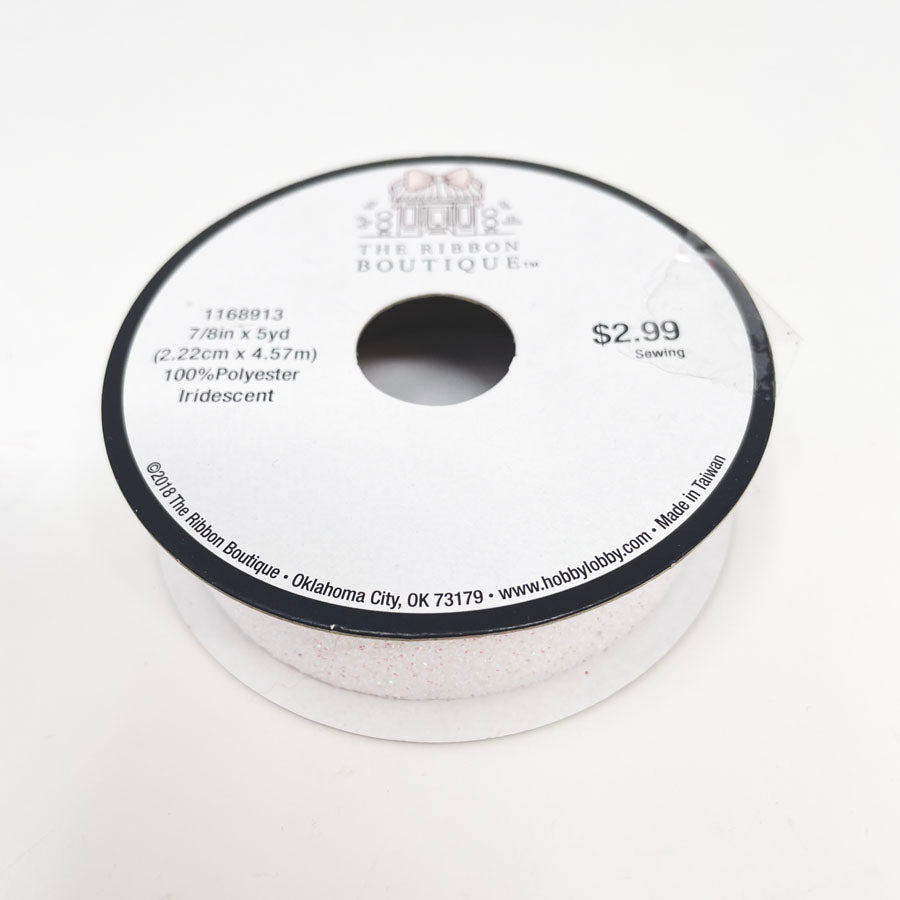 The Ribbon Boutique White Iridescent Ribbon 7/8in