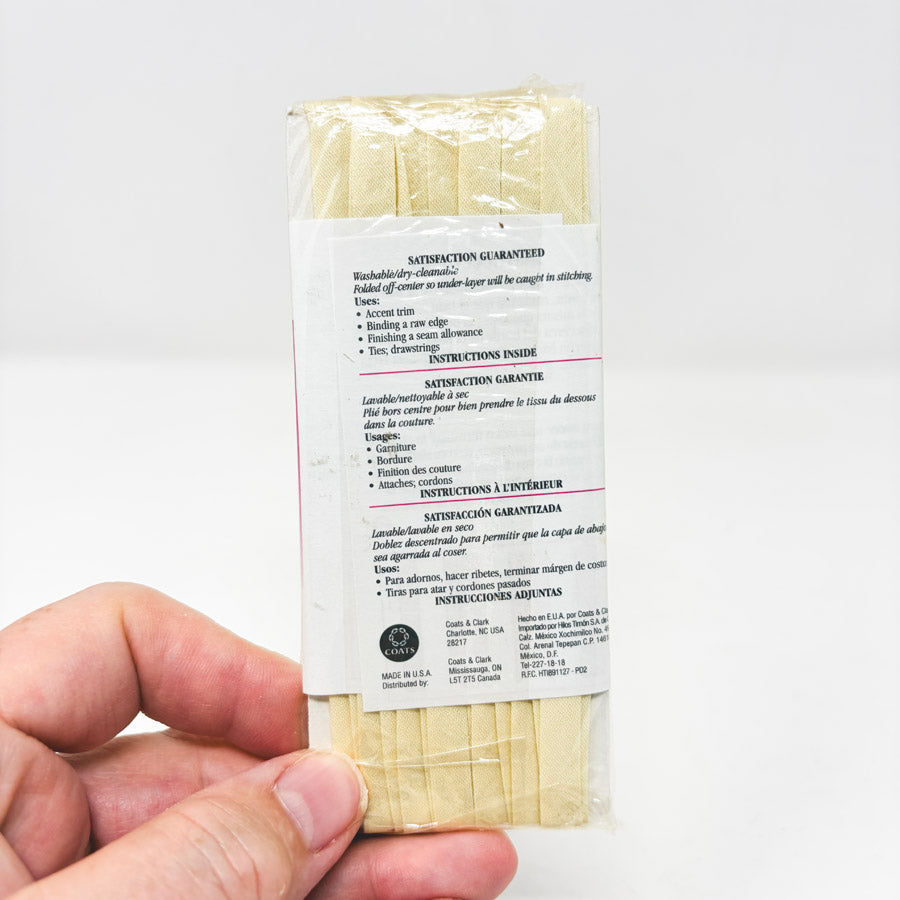 Coats Double Fold Bias Tape - Cream