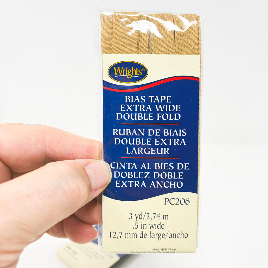 Wrights Extra Wide Double Fold Bias Tape - 3 yd Pack