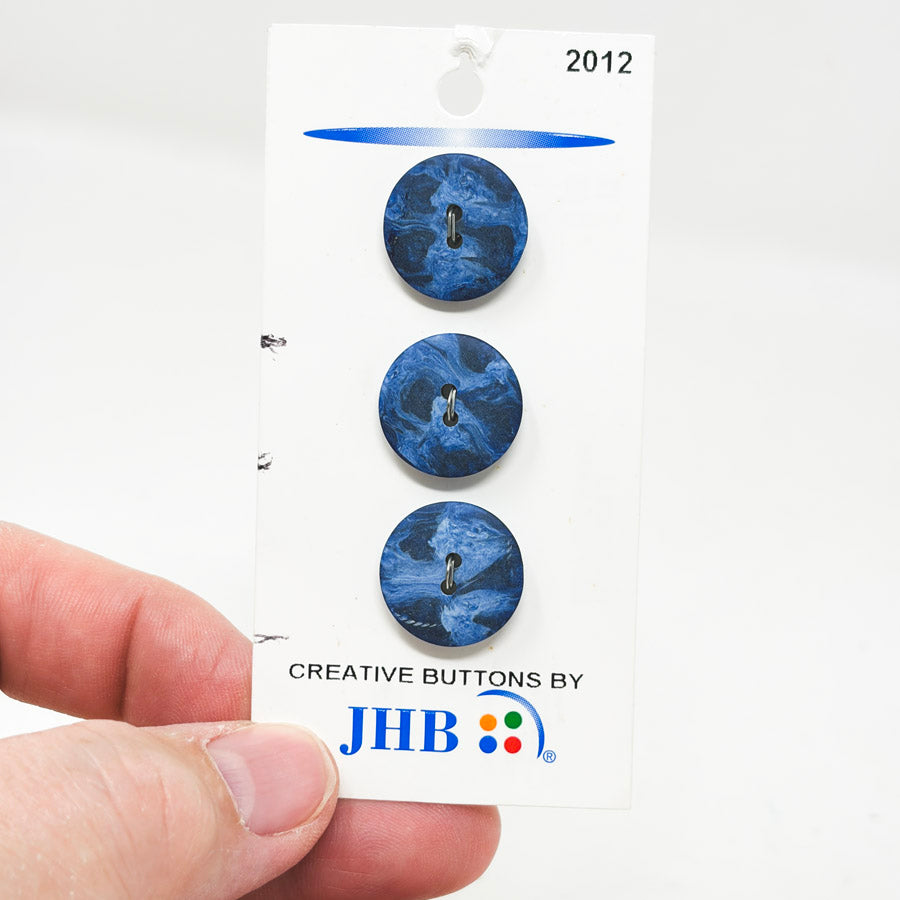 Three Black & Blue Buttons from JHB Intl.