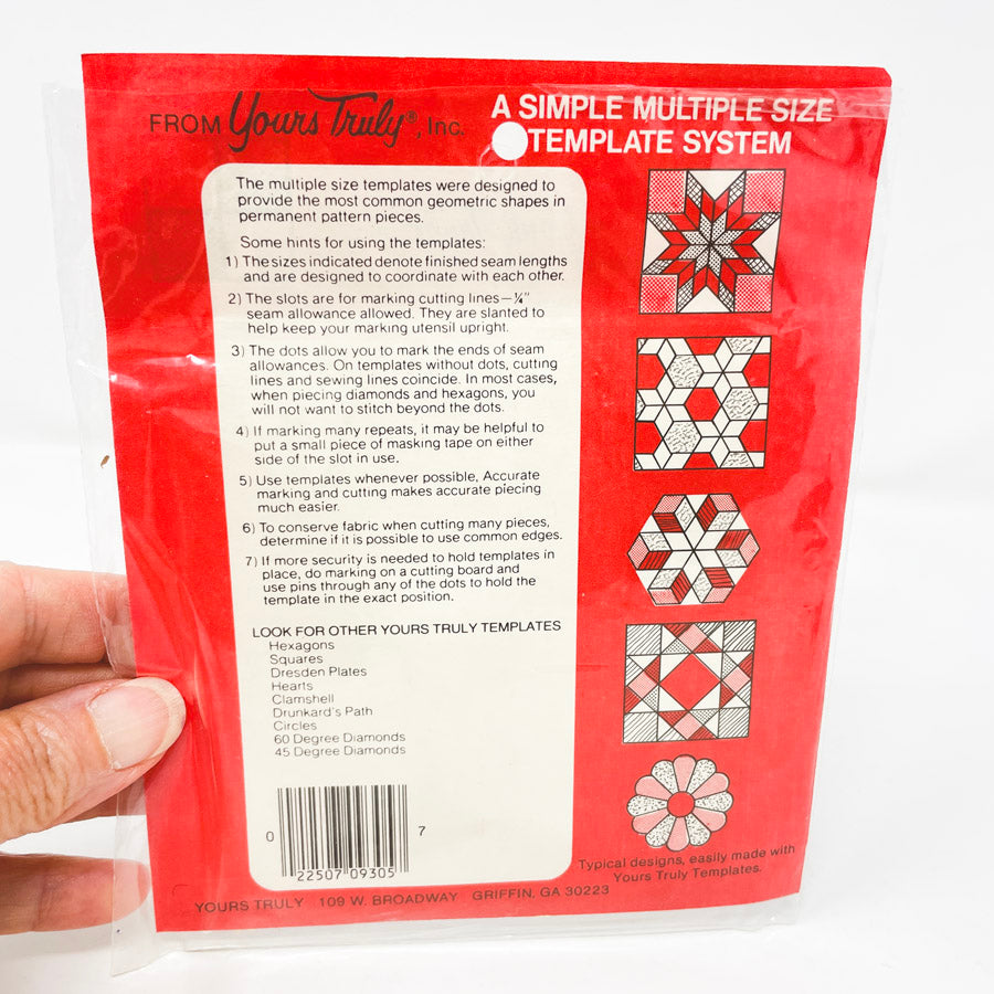 Vintage Yours Truly Quilter's Template Squares