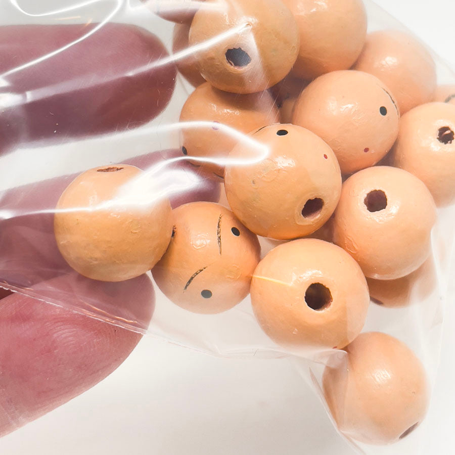 Wood Painted Face Beads (1)