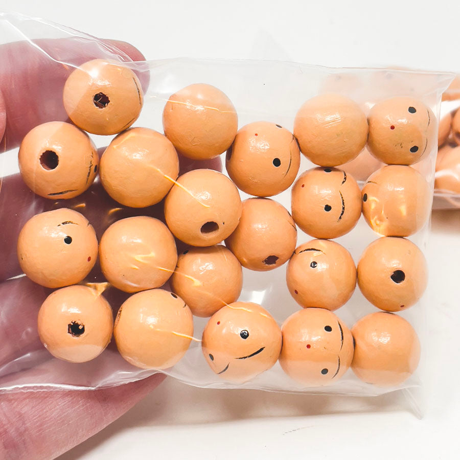 Wood Painted Face Beads (1)