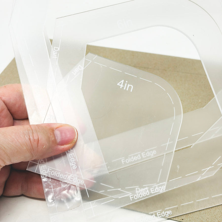 4-piece Nested Acrylic Bowl Cozy Sewing Template Set (Cracked)