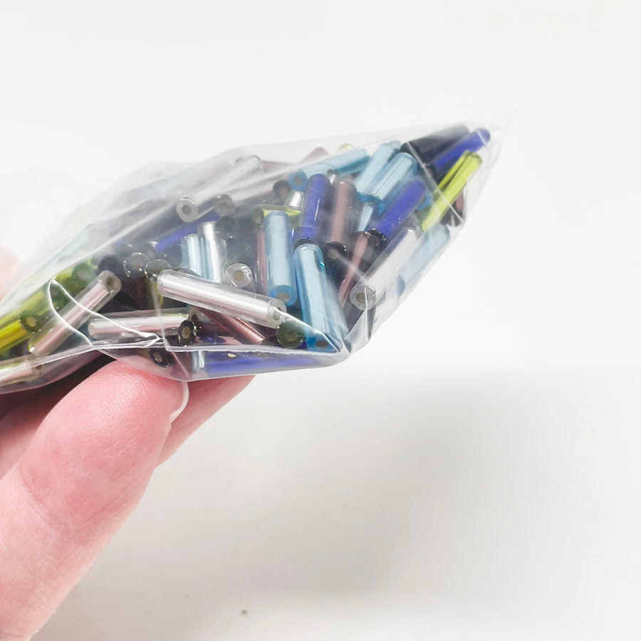Assorted Lined Bugle Beads