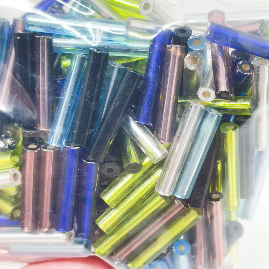 Assorted Lined Bugle Beads