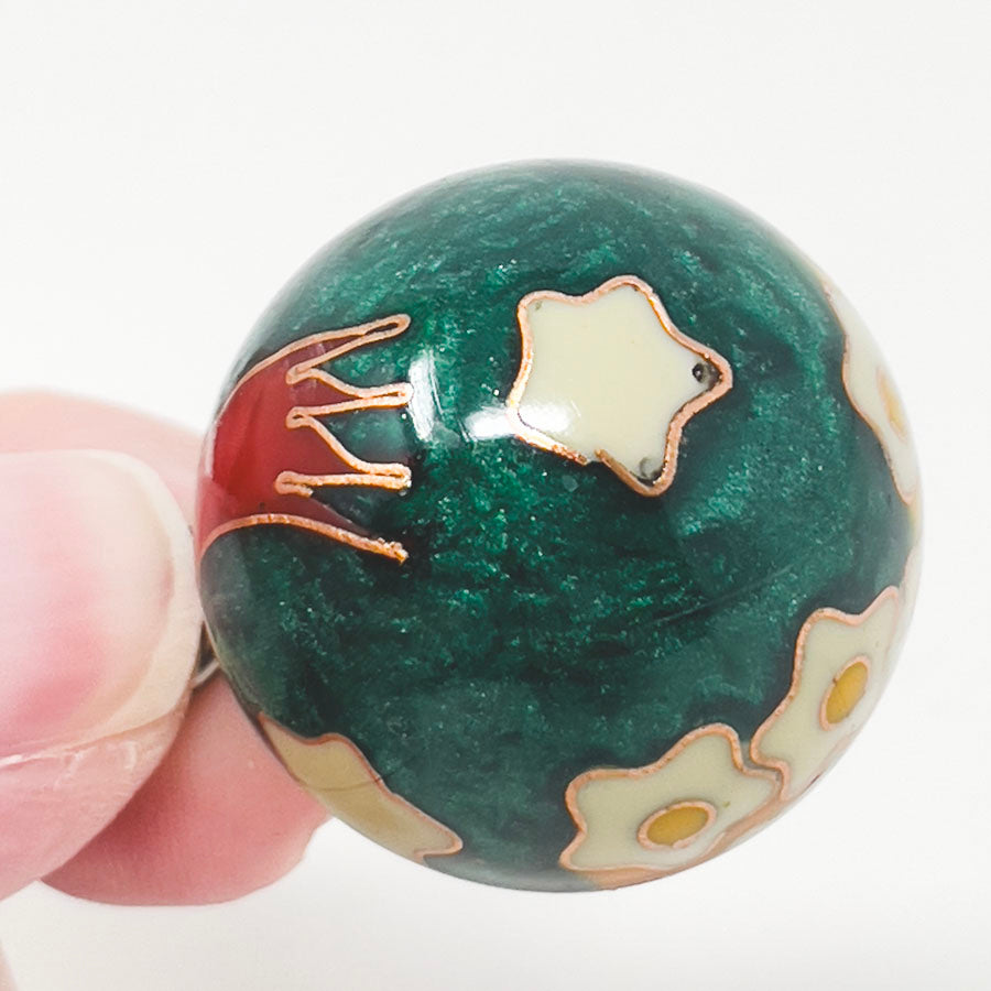 Vintage Cloisonne Chi Bell Ball Tiger Pendant