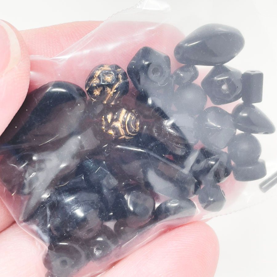 Assorted Black Beads