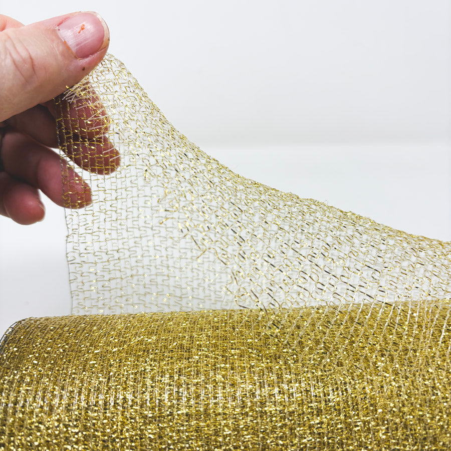 Gold Mesh and Tinsel Ribbon