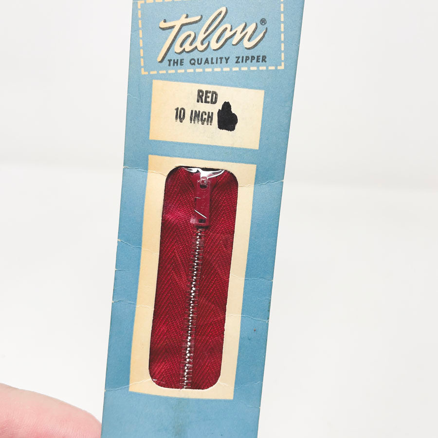 Talon Red 10" Zipper with Bridge Top-Stop