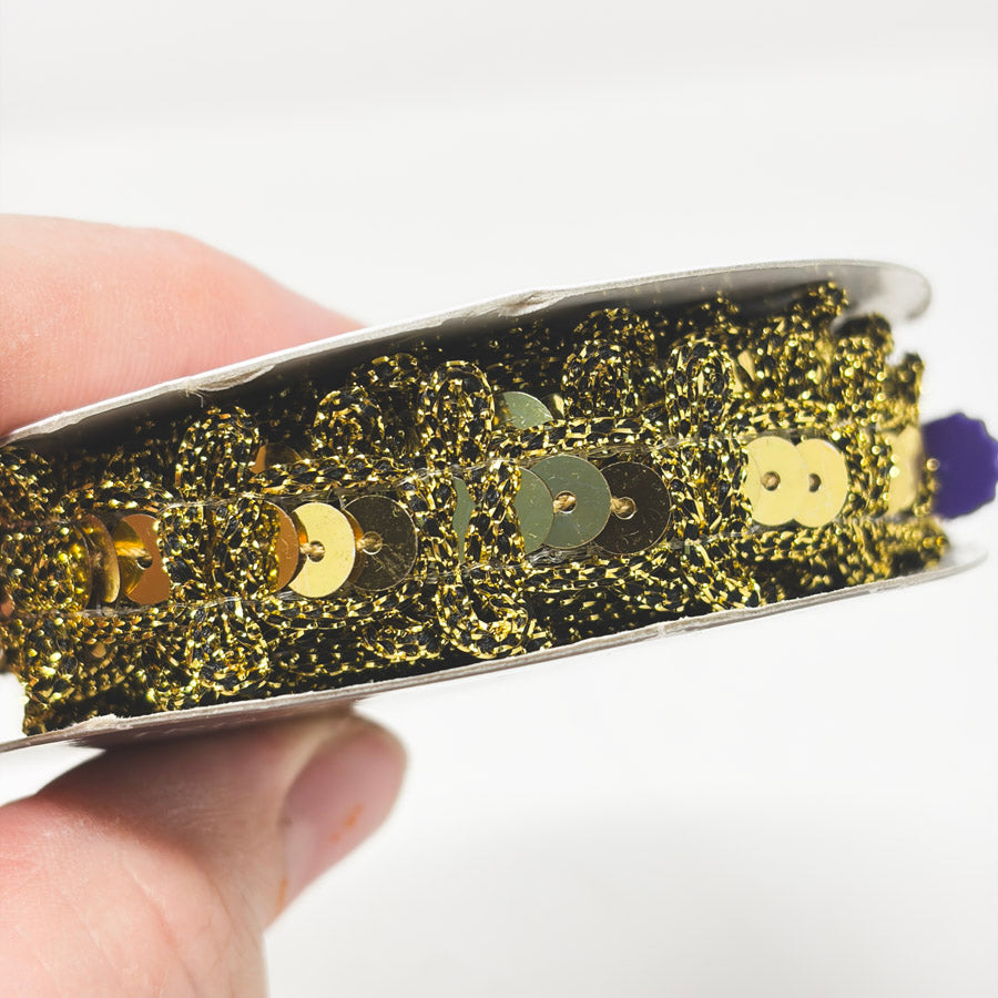 Offray Gold Sequin Trim Roll