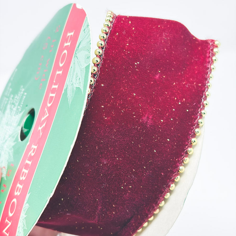 Burgundy Velvet Holiday Ribbon