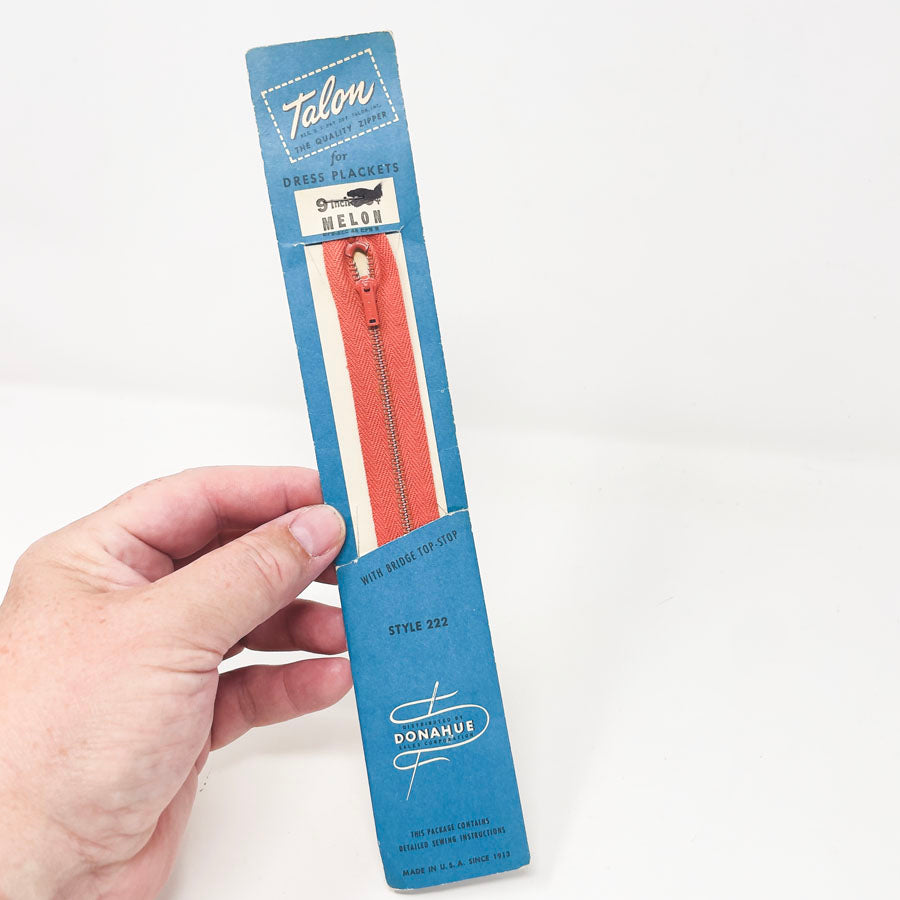 Talon Salmon 9" Zipper with Bridge Top-Stop