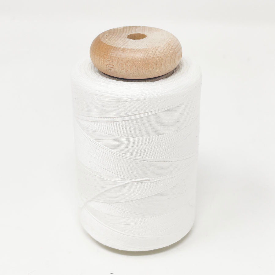 White Thread with Wooden Spool