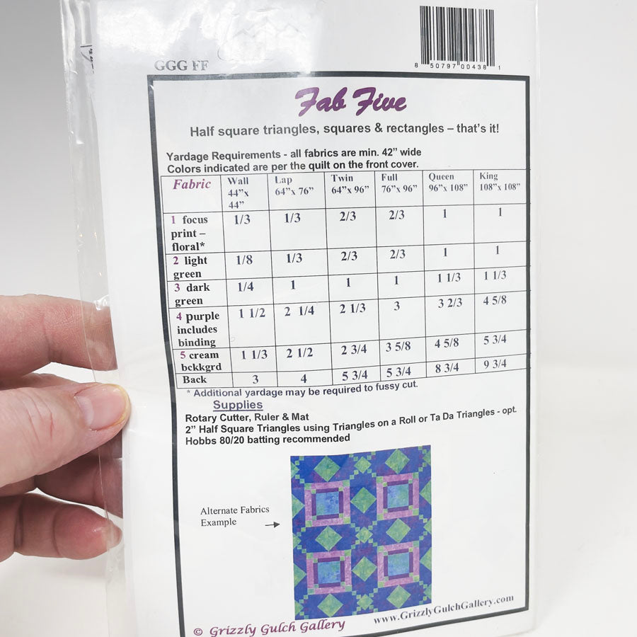 Fab Five Lap Quilt Pattern