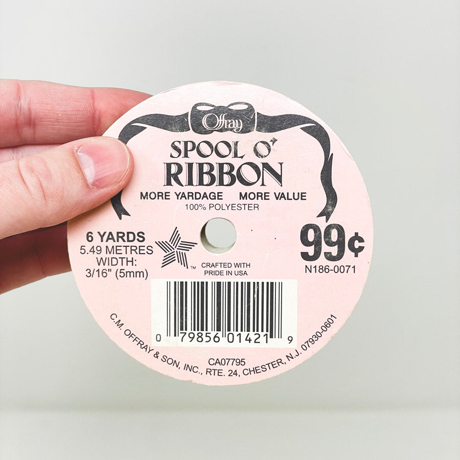 3/16" Wide Black Ribbon Spool - Offray