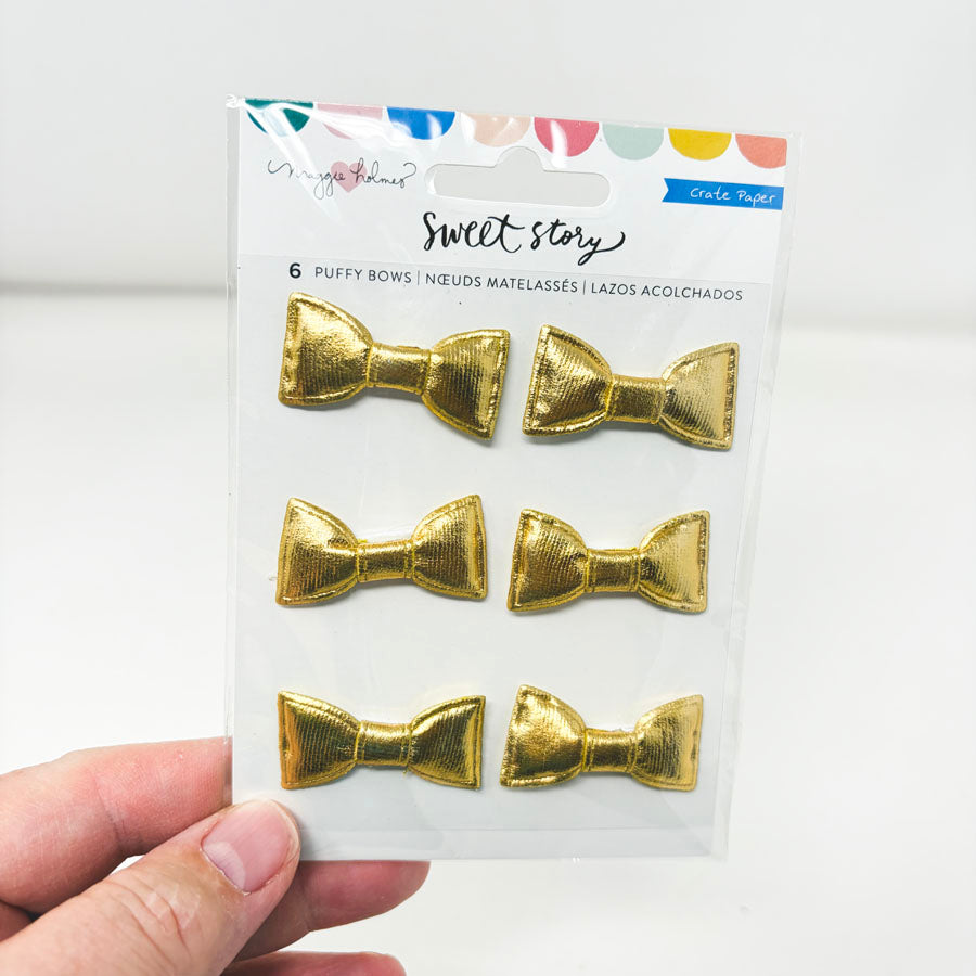 Crate Paper Gold Buffy Bow Stickers
