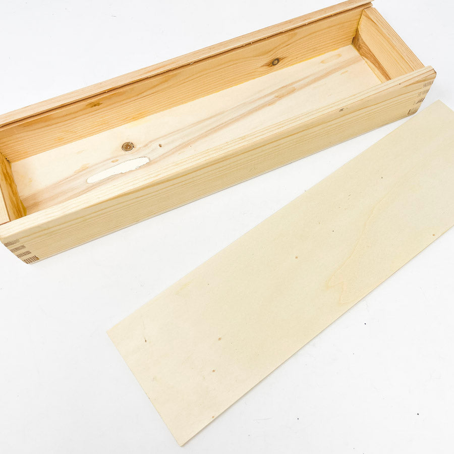 Long Wood Box with Slide Lid