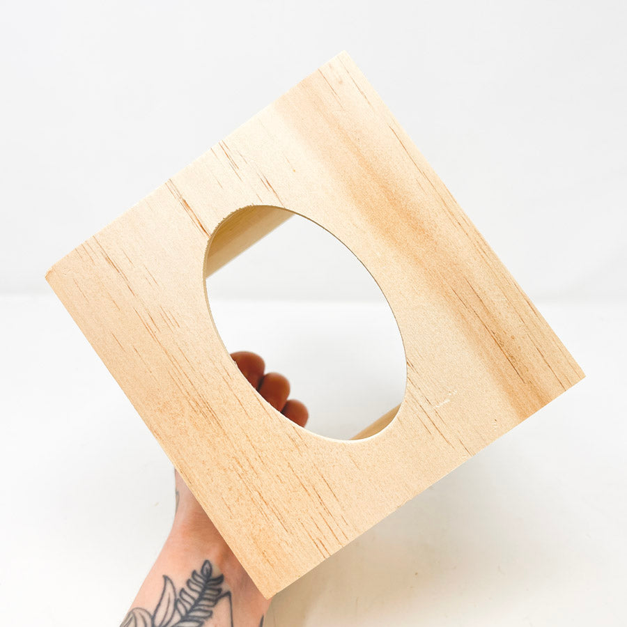 Wood Square Box Kleenex Holder