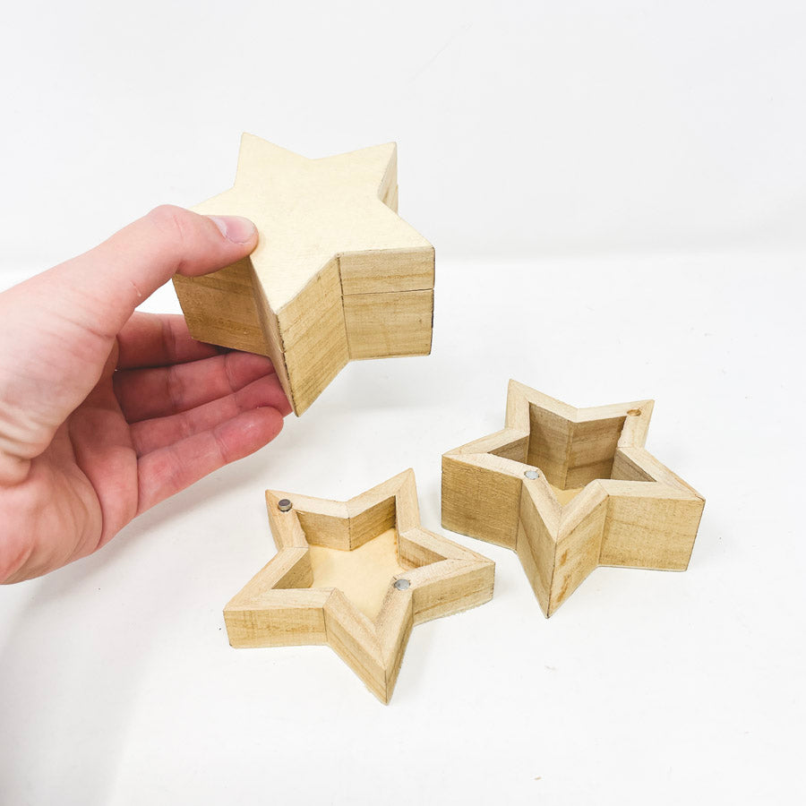Star Shaped Wood Box with Lid (1)