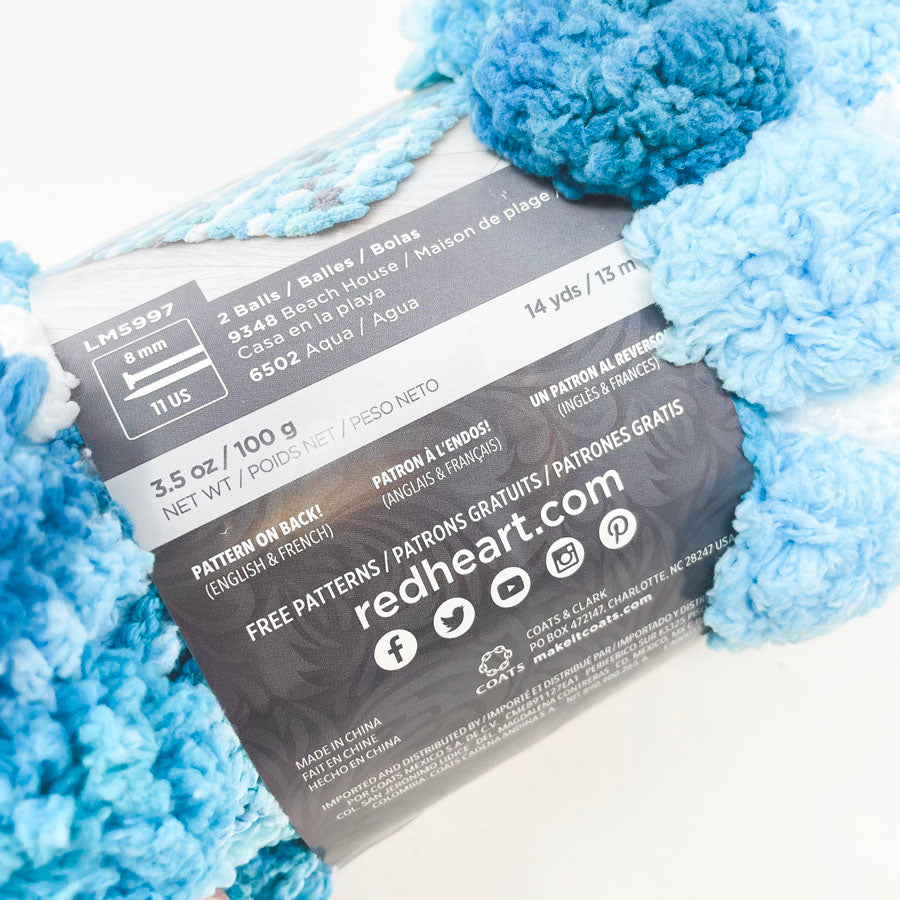 Red Heart Pomp-a-Doodle Yarn - Aqua