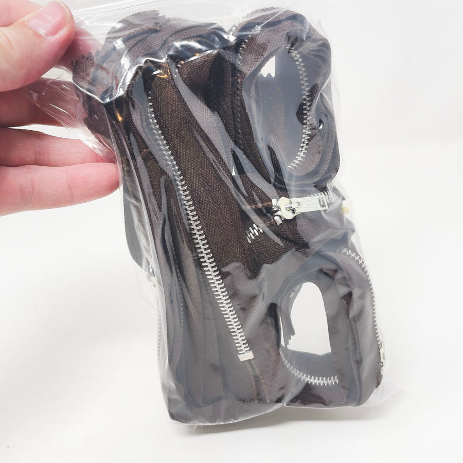 Dark Brown Metal Zipper Bundle