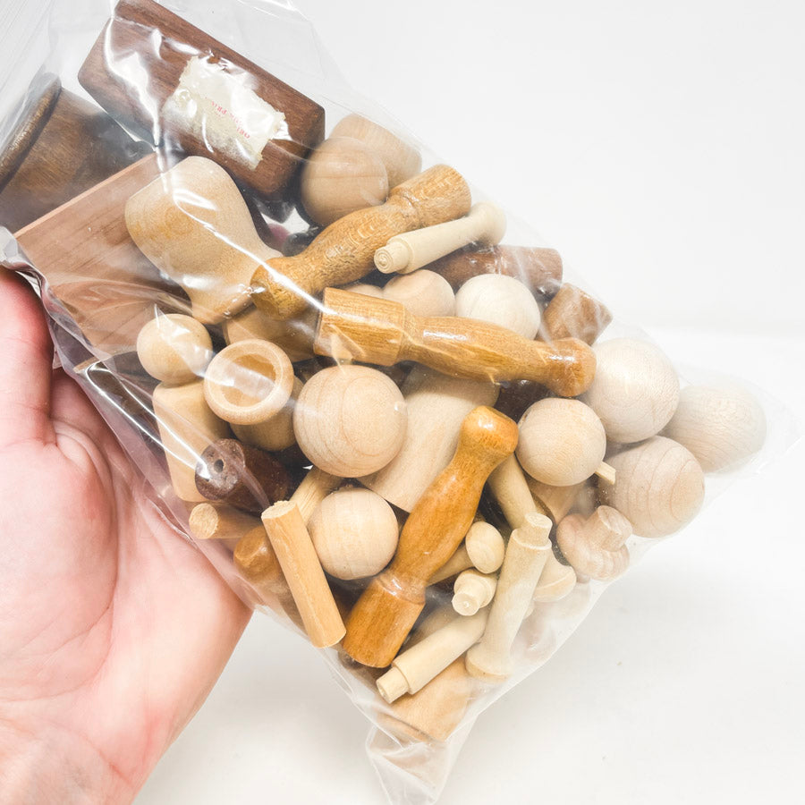 Big Bag of Assorted Wood Rounds and Pegs