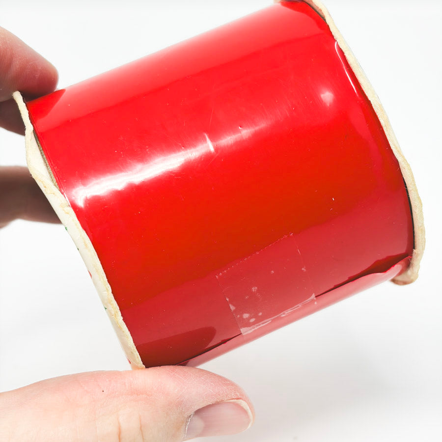 Vintage Red Plastic Holiday Ribbon