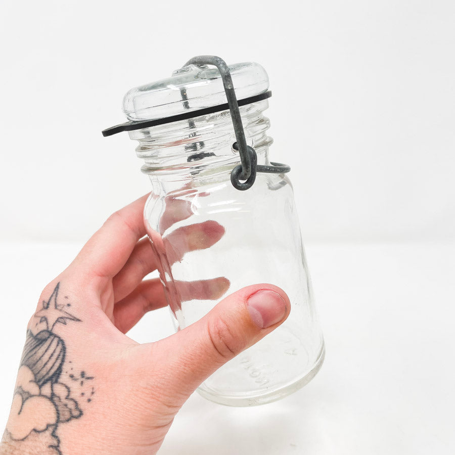 Small Canning Jar with Wire Bail